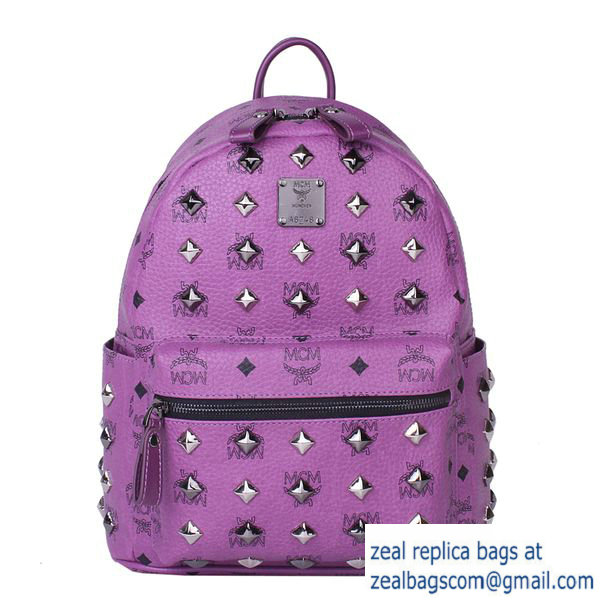 High Quality Replica Hot Sale MCM Stark Studded Small Backpack MC2089S Purple